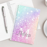holografisch glitter Girly Glamoureus Planner<br><div class="desc">U kunt dit elegante kleurrijke veelkleurige glitterpatroon eenvoudig personaliseren met uw aangepaste gegevens.</div>