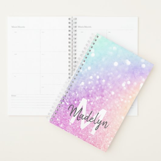 holografisch glitter Girly Glamoureus Planner (Display)