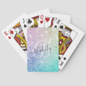  holografisch glitter Girly Glamoureus Pokerkaarten (Achterkant)
