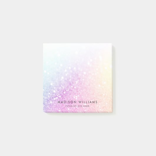 holografisch glitter Girly Glamoureus Post-it® Notes (Voorkant)