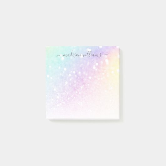holografisch glitter Girly Glamoureus Post-it® Notes (Voorkant)