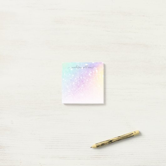 holografisch glitter Girly Glamoureus Post-it® Notes (Op bureau)