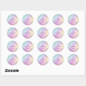 holografisch glitter Girly Glamoureus Ronde Sticker (Vel)