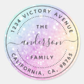 holografisch glitter Girly Glamoureus Ronde Sticker (Voorkant)