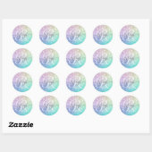 holografisch glitter Girly Glamoureus Ronde Sticker (Vel)