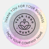  holografisch glitter Girly Glamoureus Ronde Sticker (Voorkant)