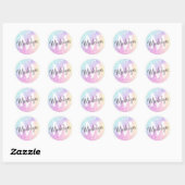  holografisch glitter Girly Glamoureus Ronde Sticker (Vel)