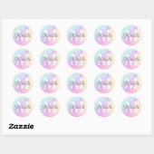  holografisch glitter Girly Glamoureus Ronde Sticker (Vel)