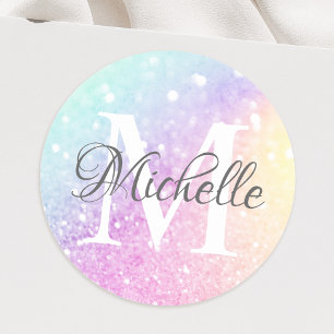 holografisch glitter Girly Glamoureus Ronde Sticker