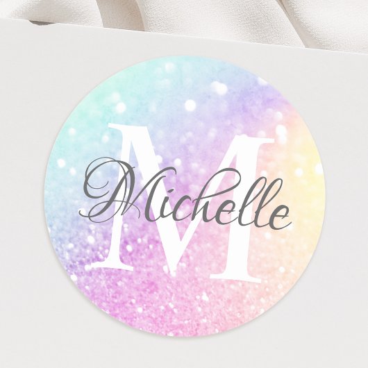  holografisch glitter Girly Glamoureus Ronde Sticker
