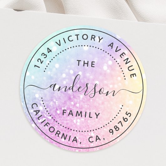 holografisch glitter Girly Glamoureus Ronde Sticker