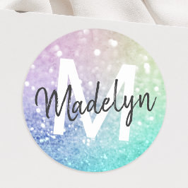  holografisch glitter Girly Glamoureus Ronde Sticker