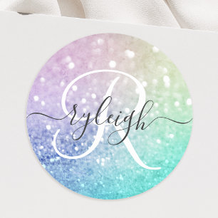 holografisch glitter Girly Glamoureus Ronde Sticker