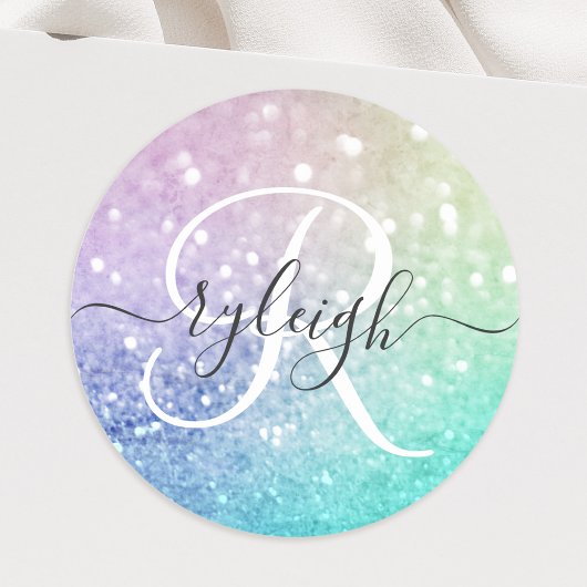 holografisch glitter Girly Glamoureus Ronde Sticker