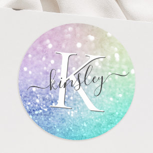  holografisch glitter Girly Glamoureus Ronde Sticker