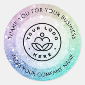 holografisch glitter Girly Glamoureus Ronde Sticker (Voorkant)