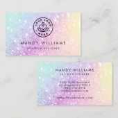  holografisch glitter Girly Glamoureus Visitekaartje (Voorkant / Achterkant)