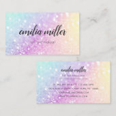  holografisch glitter Girly Glamoureus Visitekaartje (Voorkant / Achterkant)