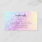  holografisch glitter Girly Glamoureus Visitekaartje (Achterkant)