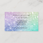  holografisch glitter Girly Glamoureus Visitekaartje (Achterkant)