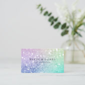  holografisch glitter Girly Glamoureus Visitekaartje (Staand voorkant)