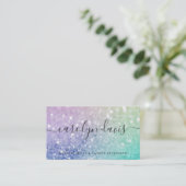  holografisch glitter Girly Glamoureus Visitekaartje (Staand voorkant)