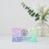 holografisch glitter Girly Glamoureus Visitekaartje (Staand voorkant)