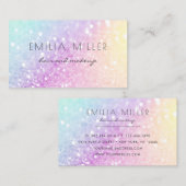  holografisch glitter Girly Glamoureus Visitekaartje (Voorkant / Achterkant)
