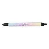 holografisch glitter Girly Glamoureus Zwarte Inkt Pen (Voorkant)