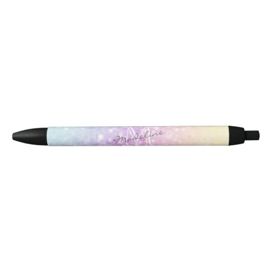 holografisch glitter Girly Glamoureus Zwarte Inkt Pen (Voorkant)