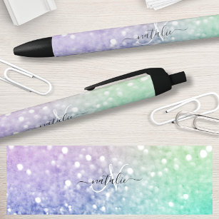  holografisch glitter Girly Glamoureus Zwarte Inkt Pen