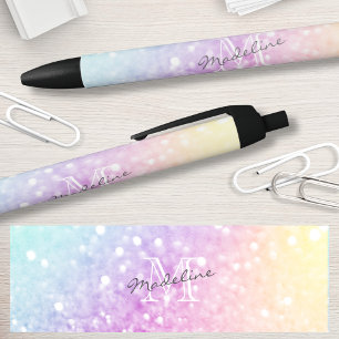  holografisch glitter Girly Glamoureus Zwarte Inkt Pen