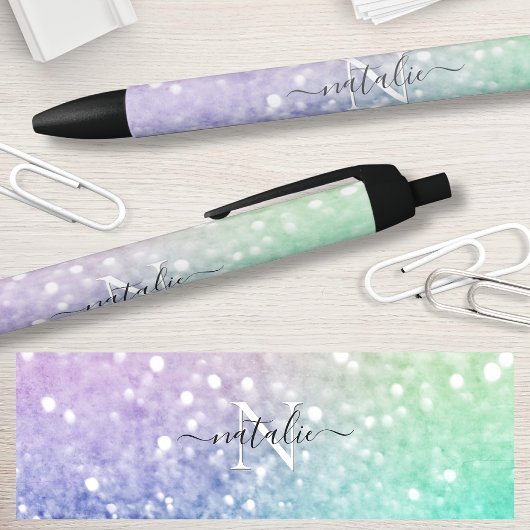 holografisch glitter Girly Glamoureus Zwarte Inkt Pen