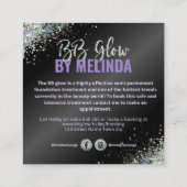 Holografisch glitter gloed vierkante visitekaartje (Achterkant)