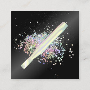 Holografisch glitter gloed vierkante visitekaartje