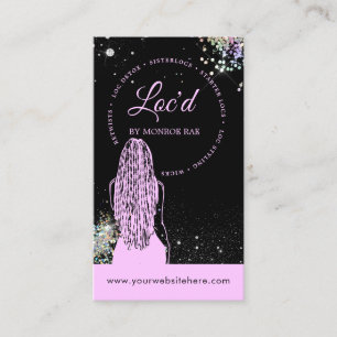 Holografisch Glitter Loctitian Loc Stylist Salon Visitekaartje