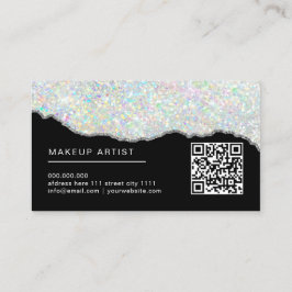 Holografisch Glitter Make-up Artiest Zilver Zwart Visitekaartje