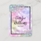 Holografisch Glitter Metallic Modern Boutique Visitekaartje (Voorkant)