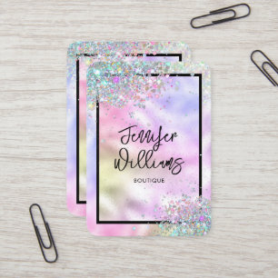 Holografisch Glitter Metallic Modern Boutique Visitekaartje