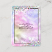 Holografisch Glitter Metallic Modern Boutique Visitekaartje (Achterkant)