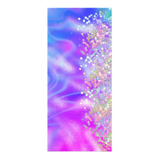Holografisch Glitter Nagelsalon Prijsmenu Paars  Reclamekaart (Achterkant)