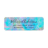Holografisch Glitter Opal Iridescent Return Addres Etiket (Voorkant)