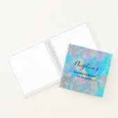 Holografisch Glitter Opal Quinceañera Guest Book Notitieboek (Binnen)
