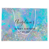Holografisch Glitter Opal Sweet Sixteen Groot Cadeauzakje (Achterkant)