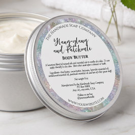 Holografisch Glitter Rand Body Butter Pot Label