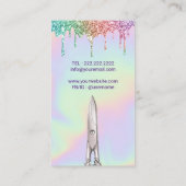 Holografisch Glitter-schijven Hair Stylist Salon Visitekaartje (Achterkant)