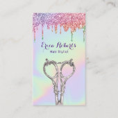 Holografisch Glitter-schijven Hair Stylist Salon Visitekaartje (Voorkant)