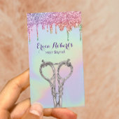 Holografisch Glitter-schijven Hair Stylist Salon Visitekaartje