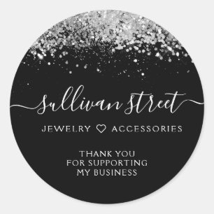 Holografisch Glitter Small Business Hartelijk dank Ronde Sticker