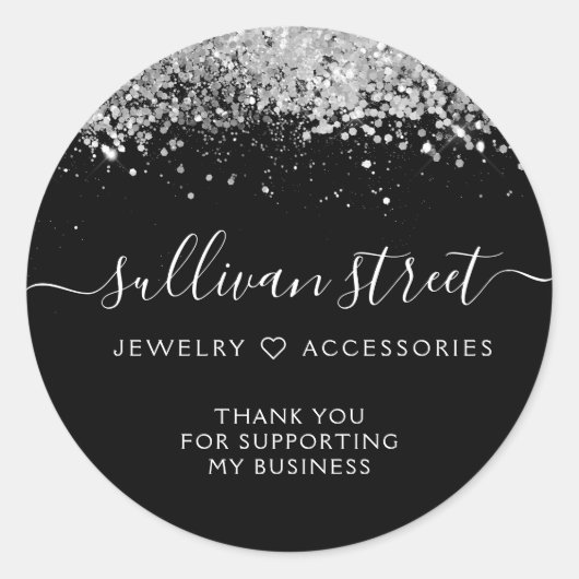 Holografisch Glitter Small Business Hartelijk dank Ronde Sticker (Voorkant)